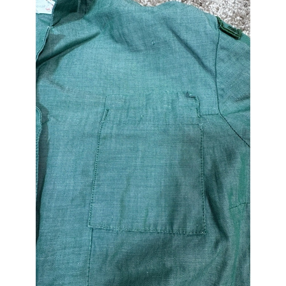 Girl Scouts Dress Uniform Girls XS Green Excellent Vintage Cotton Button Front - Picture 13 of 13